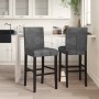 High stools 2 pcs solid rubber wood and fabric by , Kitchen stools - Ref: Foro24-4006188, Price: 132,99 €, Discount: %