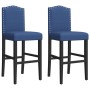 High stools 2 pcs solid rubber wood and fabric by , Kitchen stools - Ref: Foro24-4006211, Price: 135,99 €, Discount: %