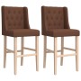 High stools 2 pcs solid rubber wood and fabric by , Kitchen stools - Ref: Foro24-4006224, Price: 156,99 €, Discount: %