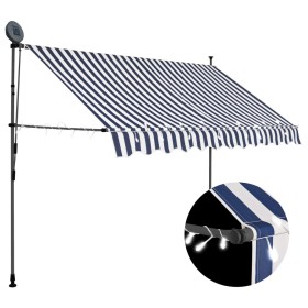 Toldo manual retráctil con LED azul y blanco 250 cm de vidaXL, Toldos - Ref: Foro24-145844, Precio: 94,99 €, Descuento: %