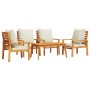 5-piece garden furniture set with solid acacia wood cushions by , Garden sets - Ref: Foro24-3211804, Price: 454,15 €, Discoun...