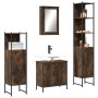 Set de muebles baño 4 pzas madera contrachapada roble ahumado de , Muebles de baño - Ref: Foro24-3214832, Precio: 251,79 €, D...