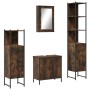 4-piece bathroom furniture set smoked oak plywood by , Bathroom furniture - Ref: Foro24-3214832, Price: 249,99 €, Discount: %