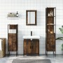 Set de muebles baño 4 pzas madera contrachapada roble ahumado