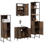 4-piece bathroom furniture set smoked oak plywood by , Bathroom furniture - Ref: Foro24-3214832, Price: 249,99 €, Discount: %