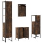 4-piece bathroom furniture set smoked oak plywood by , Bathroom furniture - Ref: Foro24-3214832, Price: 249,99 €, Discount: %