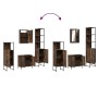 4-piece bathroom furniture set smoked oak plywood by , Bathroom furniture - Ref: Foro24-3214832, Price: 249,99 €, Discount: %