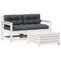 3-piece garden furniture set with white pine wood cushions by , Garden sets - Ref: Foro24-3250765, Price: 301,99 €, Discount: %