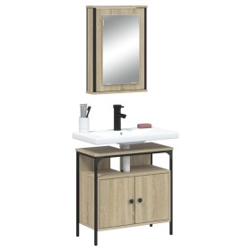 Sonoma oak plywood 2-piece bathroom furniture set by , Bathroom furniture - Ref: Foro24-3214776, Price: 105,27 €, Discount: %