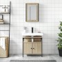 Set de muebles de baño 2 pzas madera contrachapada roble Sonoma