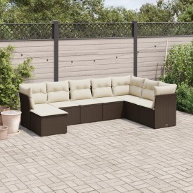 8-teilige Gartensofagarnitur und braune synthetische Rattankissen von , Gartensets - Ref: Foro24-3218053, Preis: 514,99 €, Ra...