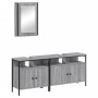 Sonoma gray plywood 3-piece bathroom furniture set by , Bathroom furniture - Ref: Foro24-3214788, Price: 159,99 €, Discount: %