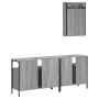 Sonoma gray plywood 3-piece bathroom furniture set by , Bathroom furniture - Ref: Foro24-3214788, Price: 159,99 €, Discount: %