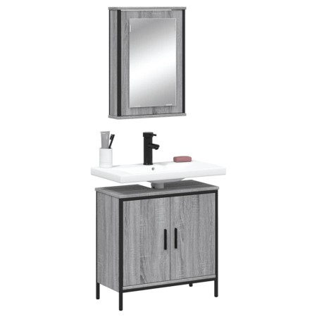 Bathroom furniture set 2 pieces sonoma gray plywood by , Bathroom furniture - Ref: Foro24-3214783, Price: 97,99 €, Discount: %