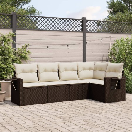 5-piece garden dining set and brown synthetic rattan cushions by , Garden sets - Ref: Foro24-3220132, Price: 355,99 €, Discou...