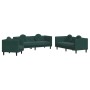 Dark green velvet 3-piece sofa set with cushions by , Sofas - Ref: Foro24-3209249, Price: 737,99 €, Discount: %