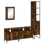 Set de muebles baño 4 pzas madera contrachapada roble ahumado de , Muebles de baño - Ref: Foro24-3214807, Precio: 236,62 €, D...