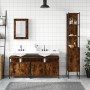 4-piece bathroom furniture set smoked oak plywood by , Bathroom furniture - Ref: Foro24-3214807, Price: 230,99 €, Discount: %