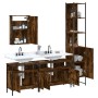 4-piece bathroom furniture set smoked oak plywood by , Bathroom furniture - Ref: Foro24-3214807, Price: 230,99 €, Discount: %