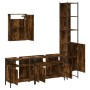 Set de muebles baño 4 pzas madera contrachapada roble ahumado de , Muebles de baño - Ref: Foro24-3214807, Precio: 236,62 €, D...