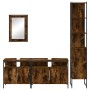 4-piece bathroom furniture set smoked oak plywood by , Bathroom furniture - Ref: Foro24-3214807, Price: 230,99 €, Discount: %