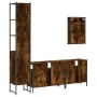 Set de muebles baño 4 pzas madera contrachapada roble ahumado de , Muebles de baño - Ref: Foro24-3214807, Precio: 236,62 €, D...