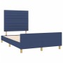 Estructura de cama con cabecero tela azul 120x190 cm de , Camas y somieres - Ref: Foro24-3270526, Precio: 173,85 €, Descuento: %