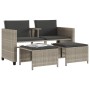 2 seater garden sofa with light gray PE rattan table and stools by , Garden sets - Ref: Foro24-368421, Price: 217,23 €, Disco...