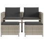 2 seater garden sofa with light gray PE rattan table and stools by , Garden sets - Ref: Foro24-368421, Price: 217,23 €, Disco...