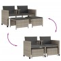 2 seater garden sofa with light gray PE rattan table and stools by , Garden sets - Ref: Foro24-368421, Price: 217,23 €, Disco...