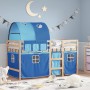 High bed for children with blue pine wood tunnel 90x200 cm by , Beds and slatted bases - Ref: Foro24-3283845, Price: 169,99 €...