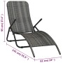 Folding synthetic rattan sun lounger in gray by vidaXL, Loungers - Ref: Foro24-48128, Price: 70,79 €, Discount: %