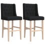 High stools 2 pcs solid rubber wood and fabric by , Kitchen stools - Ref: Foro24-4006226, Price: 156,99 €, Discount: %