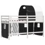 Children's high bed with black white pine wood tunnel 90x200 cm by , Beds and slatted bases - Ref: Foro24-3283847, Price: 200...