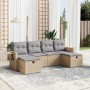 Gartensofa-Set mit beigem Kissenmix, 6-teilig, PE-Rattan von , Gartensets - Ref: Foro24-3263855, Preis: 393,75 €, Rabatt: %