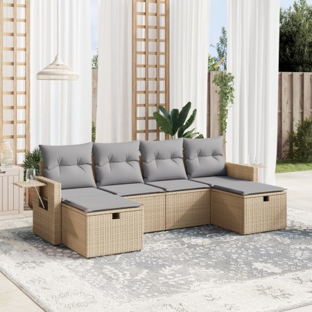 Garden sofa set with beige cushions mix 6 pieces PE rattan by , Garden sets - Ref: Foro24-3263855, Price: 375,99 €, Discount: %