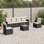 7-teiliges Garten-Essset und schwarze Kissen aus synthetischem Rattan von , Gartensets - Ref: Foro24-3256840, Preis: 405,42 €...