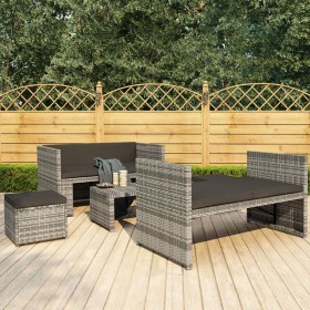 5-teiliges Gartenmöbel-Set und graue synthetische Rattankissen von vidaXL, Gartensets - Ref: Foro24-48134, Preis: 271,65 €, R...