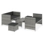 Set de muebles de jardín 5 pzas y cojines ratán sintético gris de vidaXL, Conjuntos de jardín - Ref: Foro24-48134, Precio: 27...