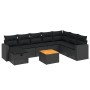 8-teiliges Gartensofa-Set und schwarze synthetische Rattankissen von , Gartensets - Ref: Foro24-3264870, Preis: 554,99 €, Rab...