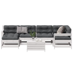 7-piece garden furniture set with solid white pine wood cushions by , Garden sets - Ref: Foro24-3250945, Price: 669,99 €, Dis...