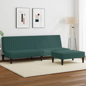 Dark green velvet 2-piece sofa set by , Sofas - Ref: Foro24-3216276, Price: 263,99 €, Discount: %