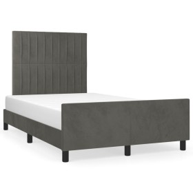 Dark gray velvet bed frame with headboard 120x190 cm by , Beds and slatted bases - Ref: Foro24-3270591, Price: 169,45 €, Disc...