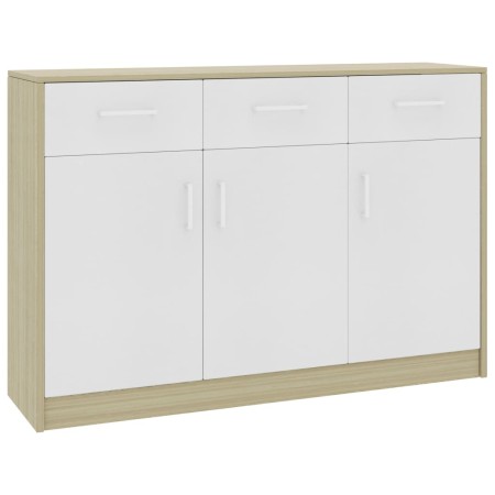 Sonoma oak white plywood sideboard 110x30x75 cm by vidaXL, Sideboards - Ref: Foro24-800707, Price: 114,99 €, Discount: %