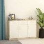 Sonoma oak white plywood sideboard 110x30x75 cm by vidaXL, Sideboards - Ref: Foro24-800707, Price: 114,99 €, Discount: %