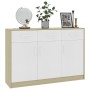 Sideboard aus weißem Sperrholz aus Sonoma-Eiche, 110 x 30 x 75 cm von vidaXL, Sideboards - Ref: Foro24-800707, Preis: 114,99 ...