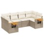 Gartensofa-Set mit Kissen, 6-teilig, beiges synthetisches Rattan von , Gartensets - Ref: Foro24-3227101, Preis: 551,99 €, Rab...