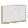 Sideboard aus weißem Sperrholz aus Sonoma-Eiche, 110 x 30 x 75 cm von vidaXL, Sideboards - Ref: Foro24-800707, Preis: 114,99 ...