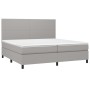 Cama box spring con colchón tela y LED gris claro 200x200 cm de vidaXL, Camas y somieres - Ref: Foro24-3134741, Precio: 658,7...