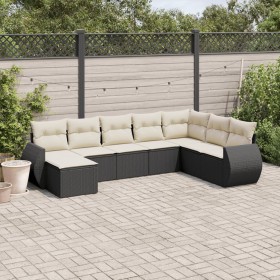 8-teiliges Gartensofa-Set und schwarze synthetische Rattankissen von , Gartensets - Ref: Foro24-3254093, Preis: 501,51 €, Rab...